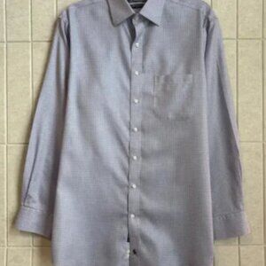 Hart Schaffner Marx Men's Dress Shirt 15.5 / 33 Purple‎ Check Pima Cotton